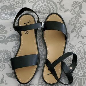 Black Open Toe Sandals Size 7 New